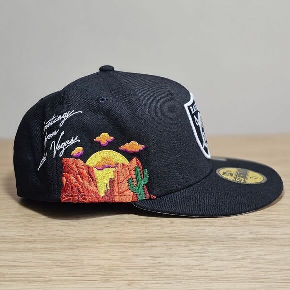 Las Vegas Raiders New Era Cloud Icons Fitted Hat 59FIFTY 7 1/8 Black Silver NFL main image 10
